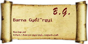 Barna Györgyi névjegykártya