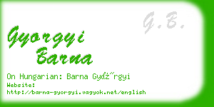 gyorgyi barna business card
